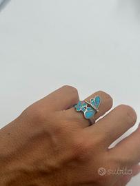 ANELLO VINTAGE ARGENTO 925 CON INTARSIO TURCHESE