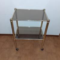 carrello ottone e vetro