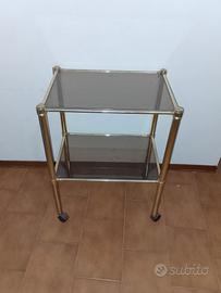 carrello ottone e vetro