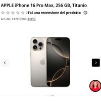 iPhone 16 PRO MAX 256 bianco