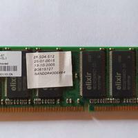 N. 2 moduli di memoria RAM Elixir 512MB DDR-400MHz