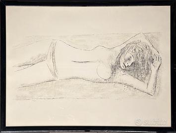 Xavier Bueno pittore quadro litografia Figura