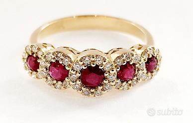Anello magic Oro Giallo, Rubino e Diamanti 18kt 