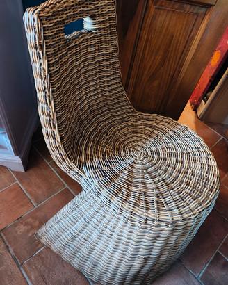 poltrona in vimini come nuova