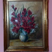Dipinto olio su tela M. Chiaramonte - vaso fiori