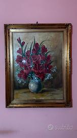 Dipinto olio su tela M. Chiaramonte - vaso fiori