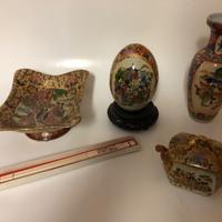 Uovo e svuotatasche arte cinese in ceramica