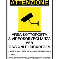 Cartello Area Videosorvegliata – Sicurezza e Priva