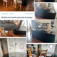 tavolo sospeso con cassettiera