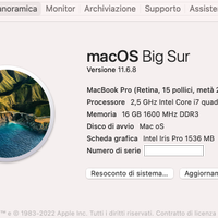 Macbook Pro 2014 batteria nuova