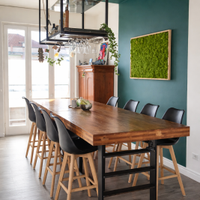 Tavolo Alto Artigianale unico, Sgabelli e Pensile