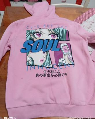 felpa ragazza tg S ma veste grande 