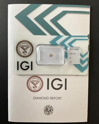 Diamante naturale  0.31 Ct - G - IF - 3EX 