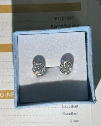 Orecchini ORO bianco 18 kt con moissanite