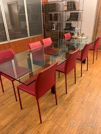 8 sedie ufficio pelle