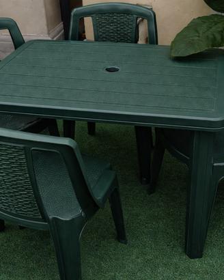 Tavolo e 4 sedie esterno da esterno nuovi