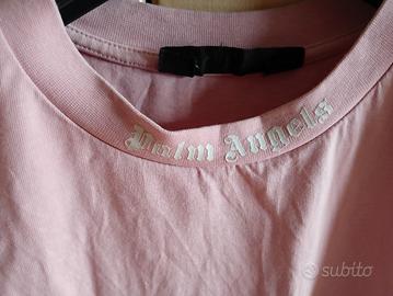 T-shirt Palm Angels Rosa con Logo Oversized