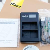 Caricatore doppio per EN EL 16 Nikon D800 D750 ecc