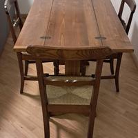 Tavolo a libro in castagno massello 4 sedie