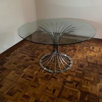 Tavolo rotondo in vetro