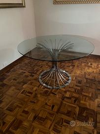 Tavolo rotondo in vetro
