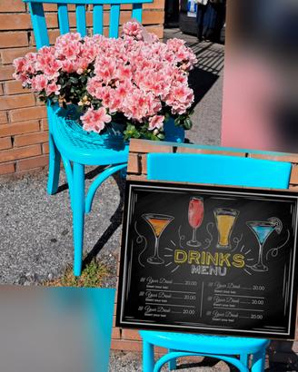 Sedia decorata per giardino, bar, terrazza 