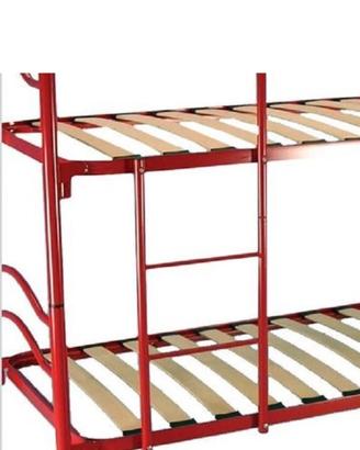 Letto a Castello in ferro rosso