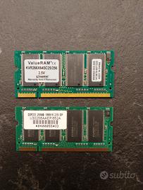 2 RAM DDR333 KINGSTON,256 MB L'UNA
