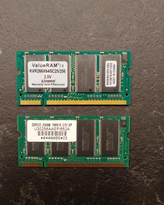 2 RAM DDR333 KINGSTON,256 MB L'UNA