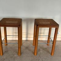 Due sgabelli paglia di vienna anni 70