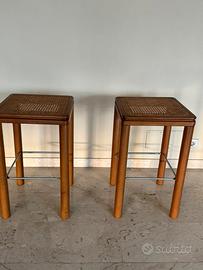 Due sgabelli paglia di vienna anni 70