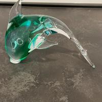 Scultura a Pesce in cristallo di Murano