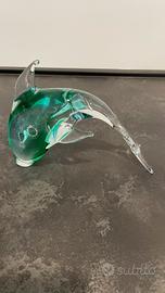 Scultura a Pesce in cristallo di Murano