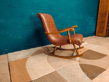 Poltrona Dondolo Chester Chesterfield in cuoio uk