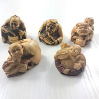 Lotto num. 5 Statuette netsuke giapponesi 1950/60