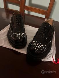 Christian Loubotin College Strass Oxfords Black