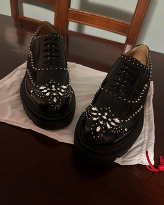 Christian Loubotin College Strass Oxfords Black