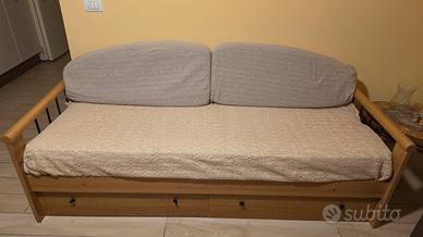 Divano letto singolo con cassettoni