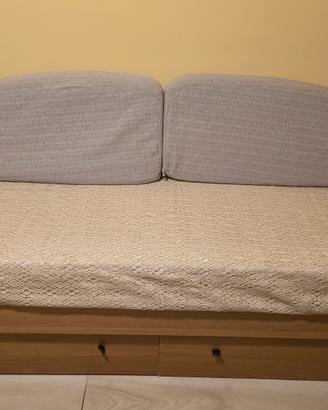 Divano letto singolo con cassettoni