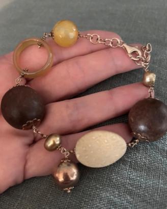 Bracciale argento e pietre