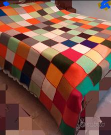 coperta matrimoniale in lana fatta ai ferri 