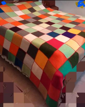 coperta matrimoniale in lana fatta ai ferri 