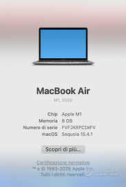 Macbook air M1 Immacolato - Visionabile