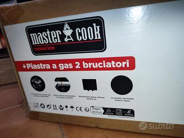 Piastra a gas due bruciatori master cook