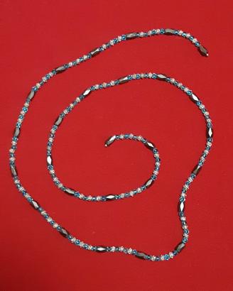 Collana donna con pietre azzurre e calamitate