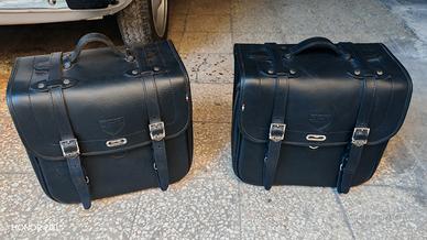 borse franco cuoio con telai per moto guzzi v7 sto
