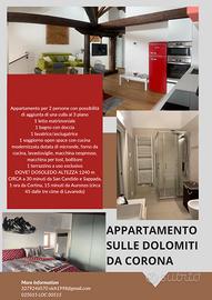 Bilocale nel cuore delle Dolomiti 2 pax