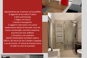 Bilocale nel cuore delle Dolomiti 2 pax