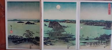 6 stampe antiche di Hokusai rarissime 