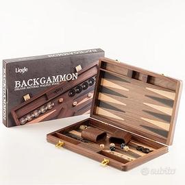 Backgammon pieghevole in noce